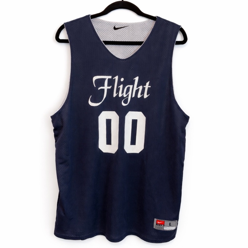 Nike Men's Large Navy Blue& White Basketball Jersey